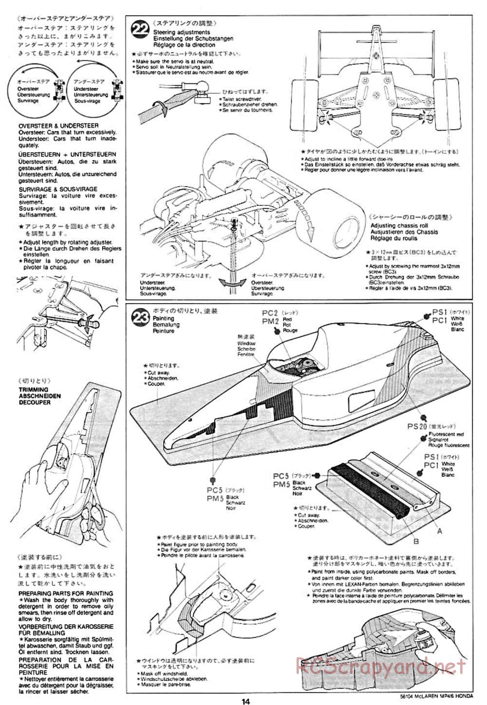 Tamiya - McLaren MP4/6 Honda - F102 Chassis - Manual - Page 14