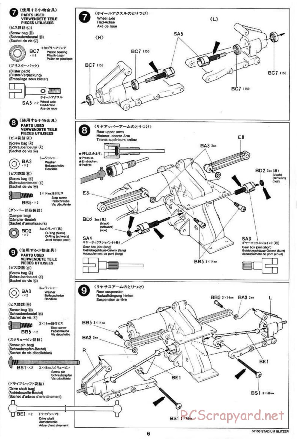 Tamiya - Stadium Blitzer Chassis - Manual - Page 6