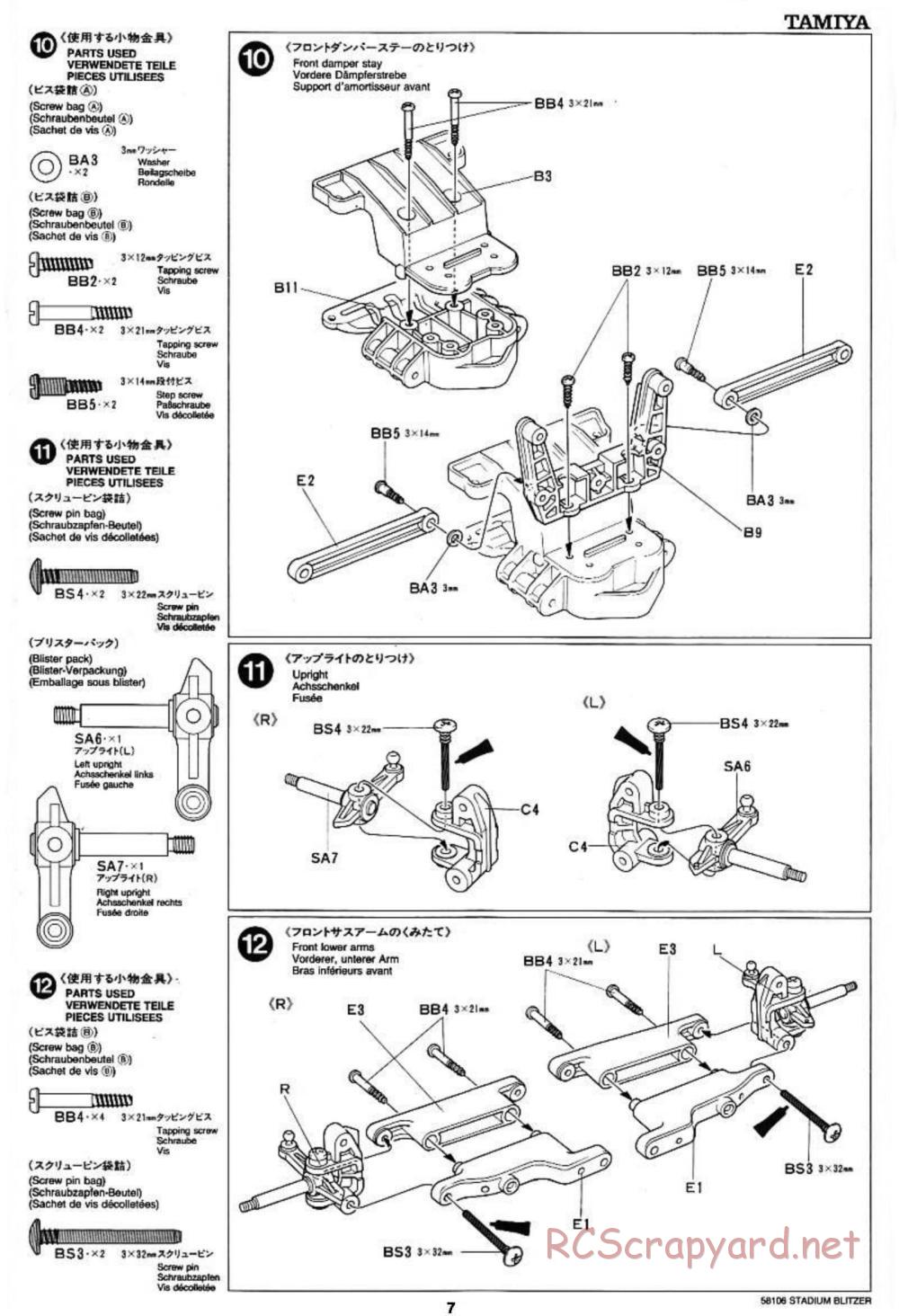 Tamiya - Stadium Blitzer Chassis - Manual - Page 7