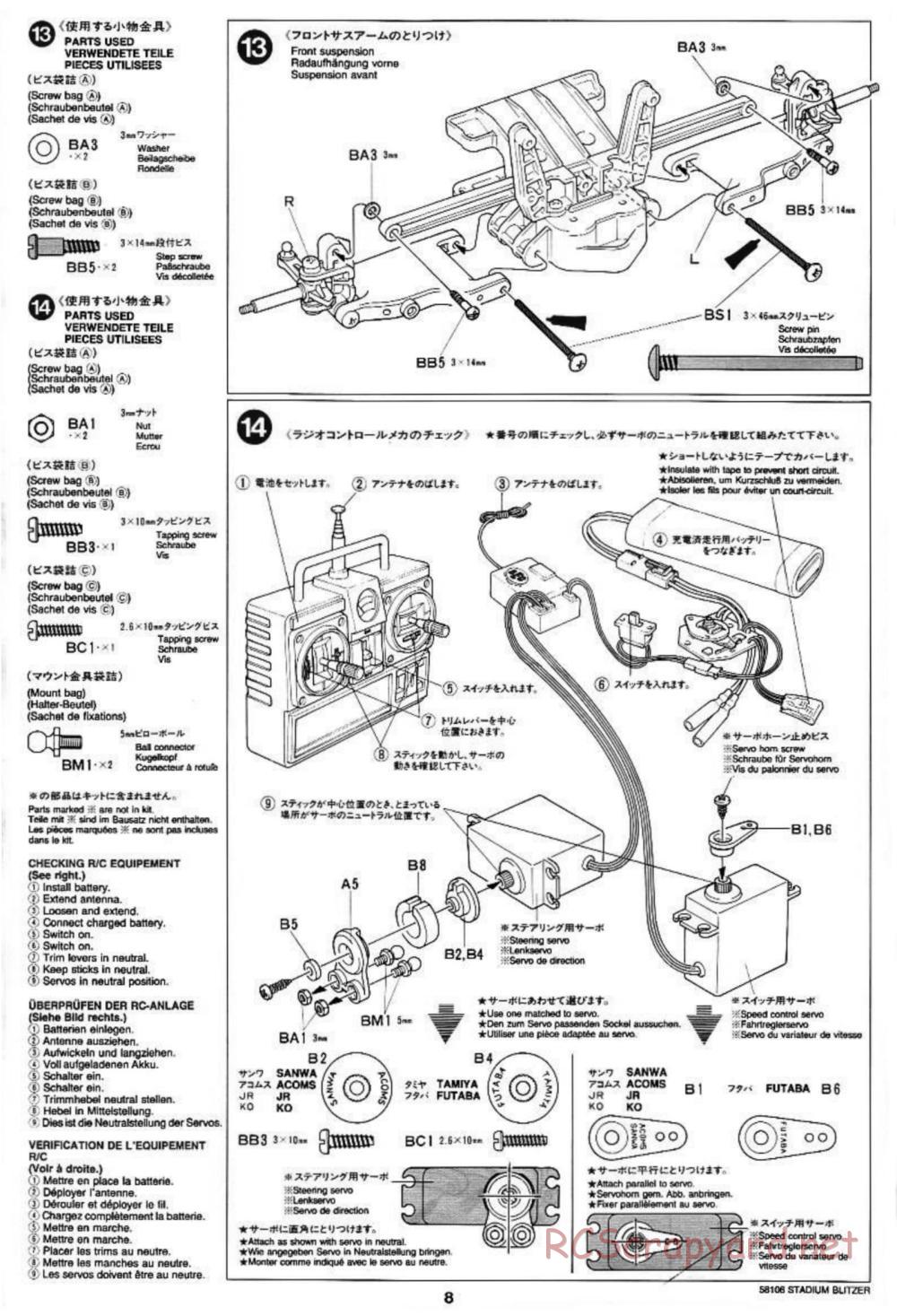Tamiya - Stadium Blitzer Chassis - Manual - Page 8