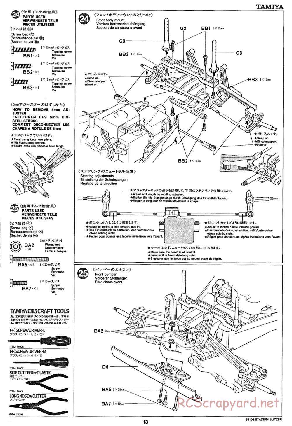 Tamiya - Stadium Blitzer Chassis - Manual - Page 13