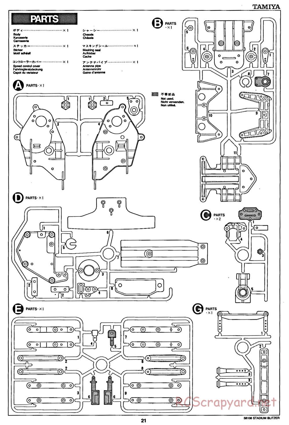 Tamiya - Stadium Blitzer Chassis - Manual - Page 21