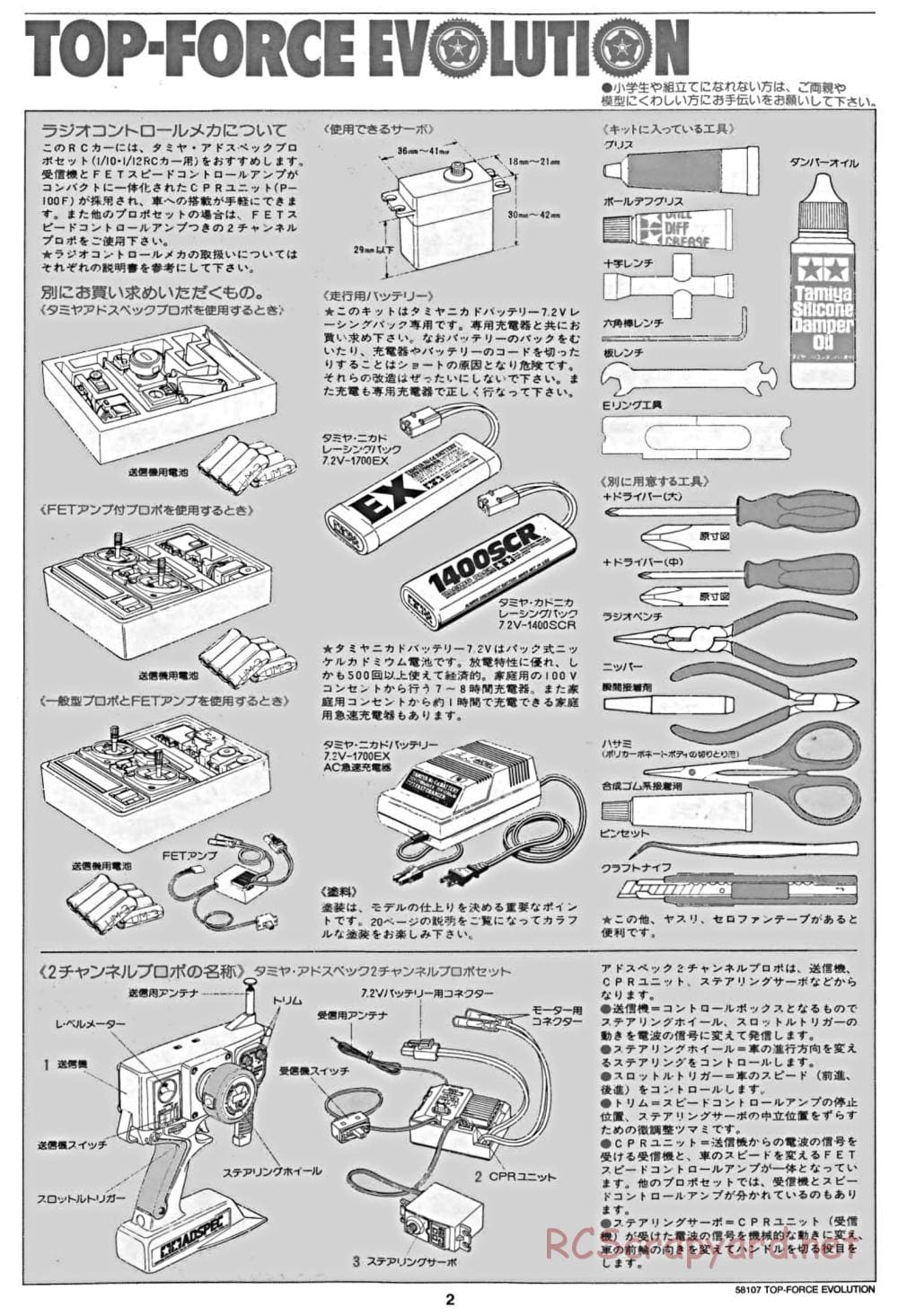 Tamiya - Top Force Evolution Chassis - Manual - Page 2