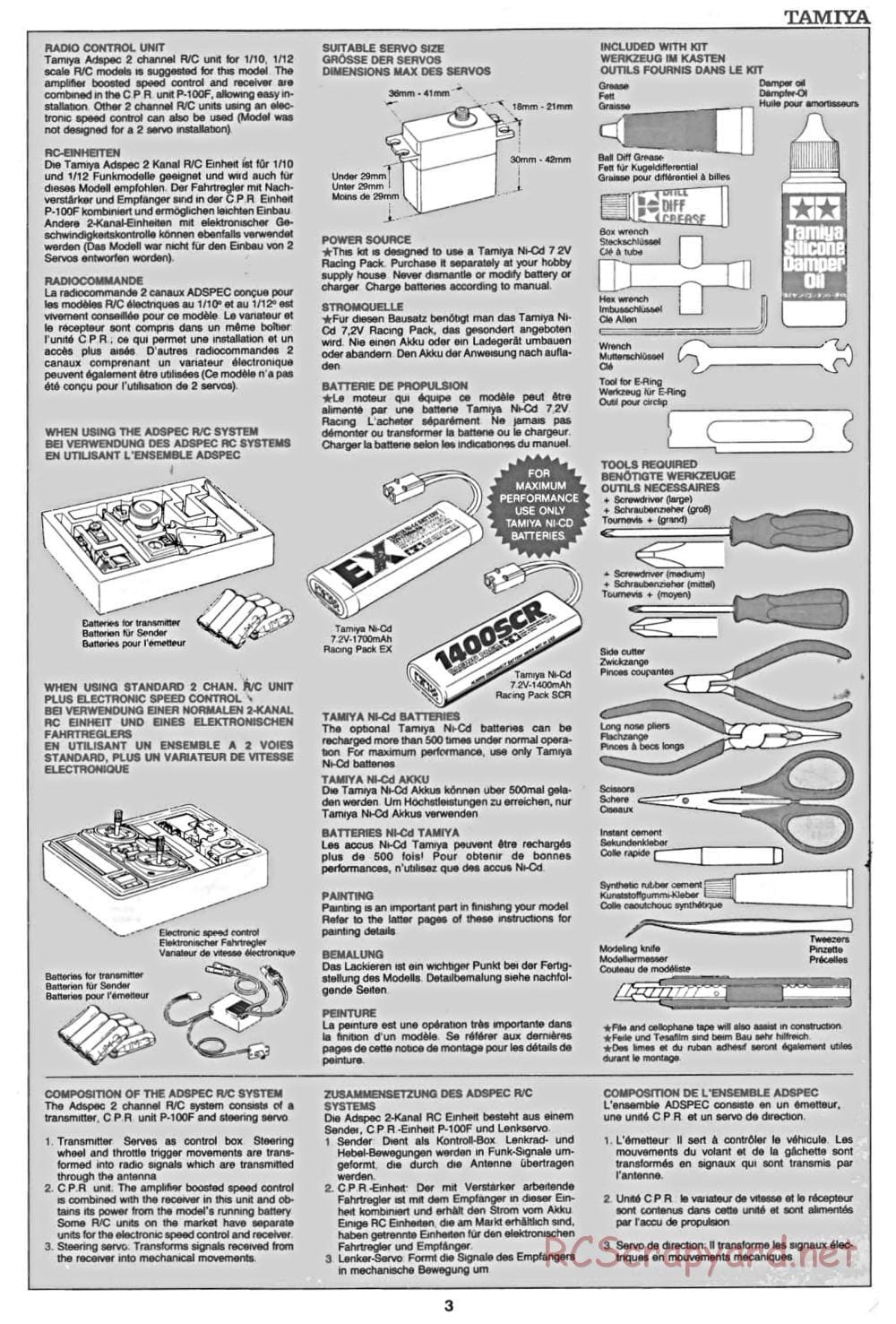 Tamiya - Top Force Evolution Chassis - Manual - Page 3