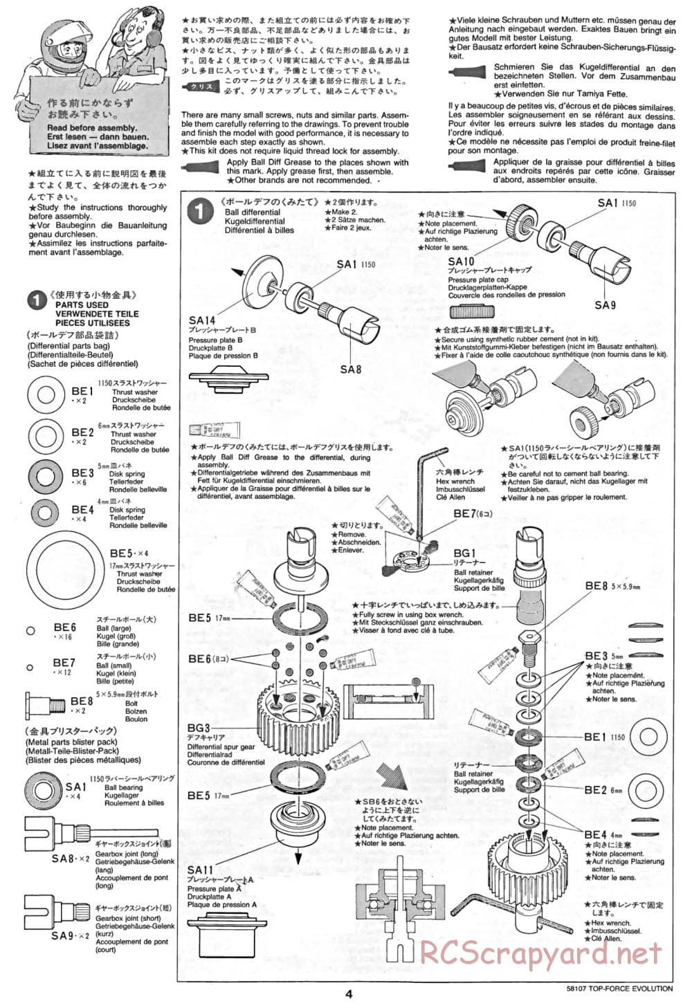 Tamiya - Top Force Evolution Chassis - Manual - Page 4
