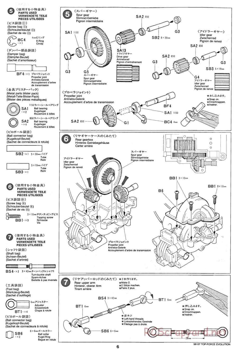 Tamiya - Top Force Evolution Chassis - Manual - Page 6