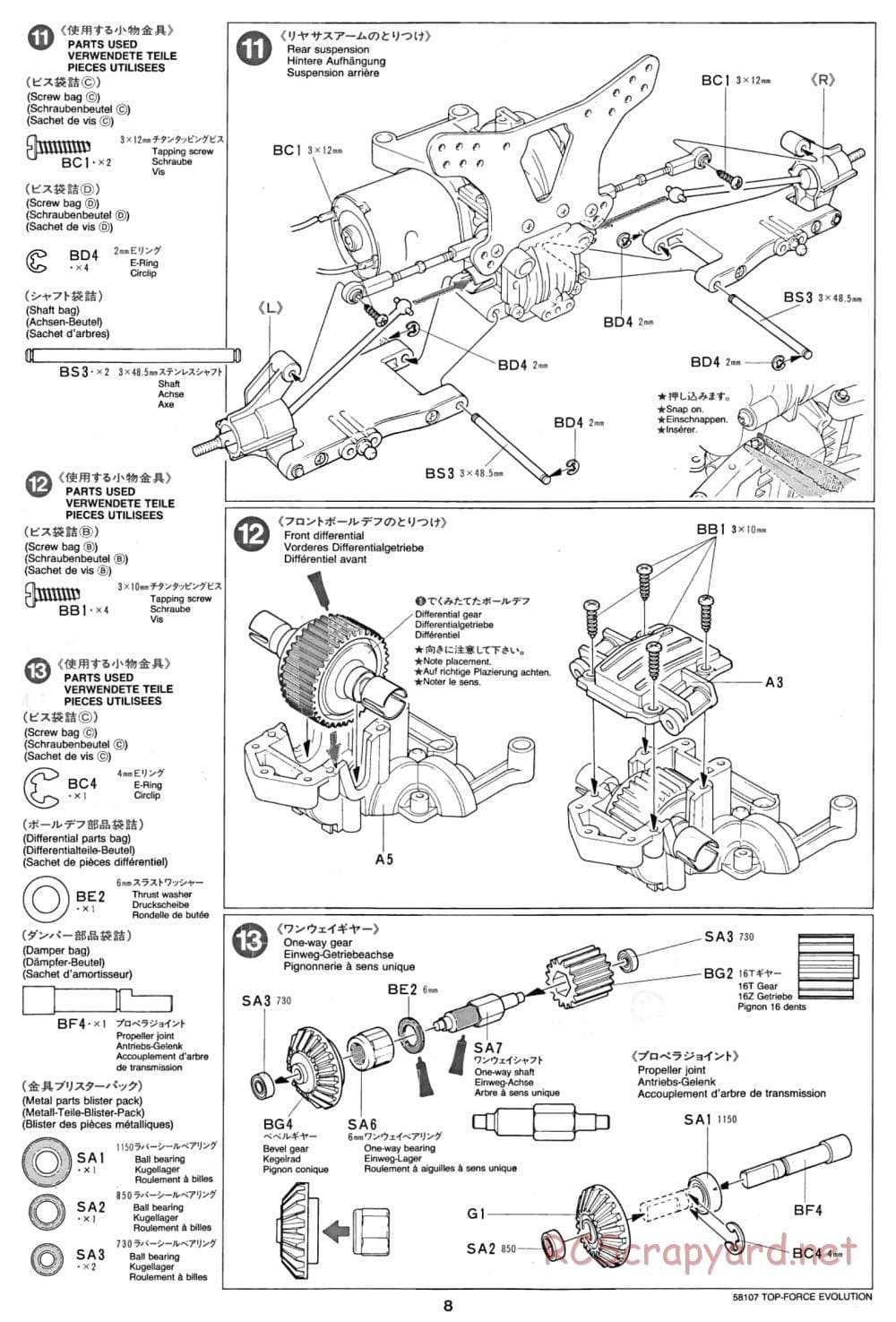 Tamiya - Top Force Evolution Chassis - Manual - Page 8