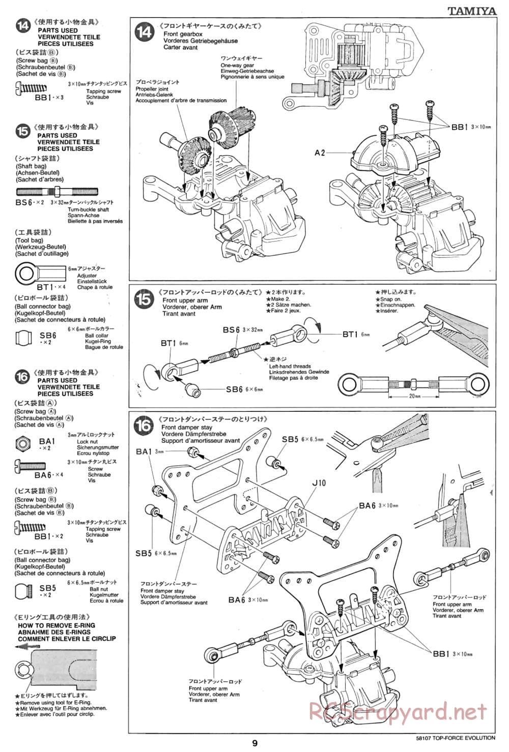 Tamiya - Top Force Evolution Chassis - Manual - Page 9