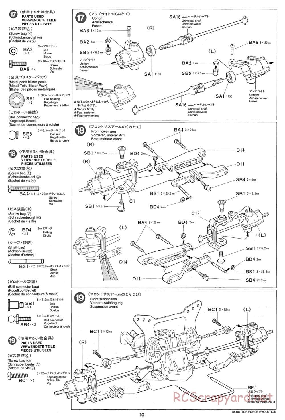 Tamiya - Top Force Evolution Chassis - Manual - Page 10