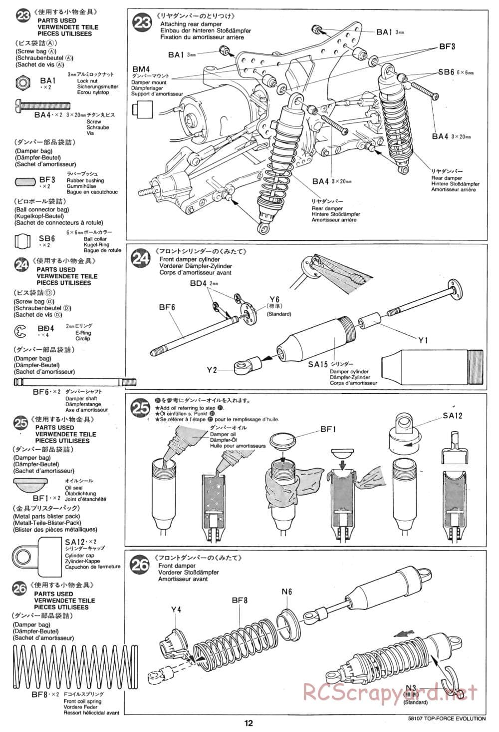 Tamiya - Top Force Evolution Chassis - Manual - Page 12