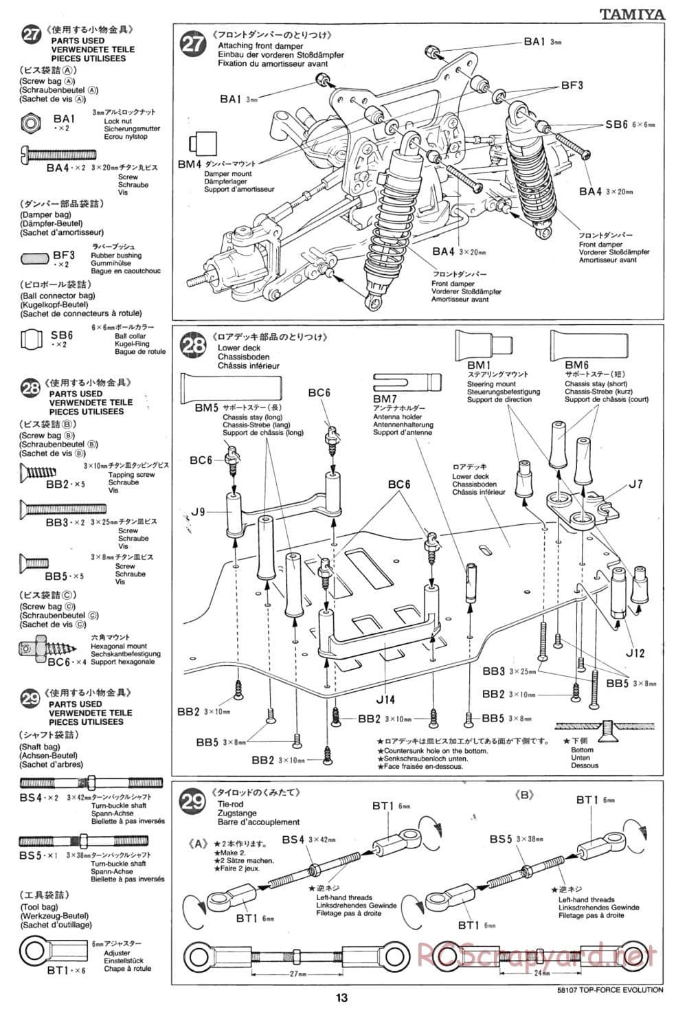 Tamiya - Top Force Evolution Chassis - Manual - Page 13