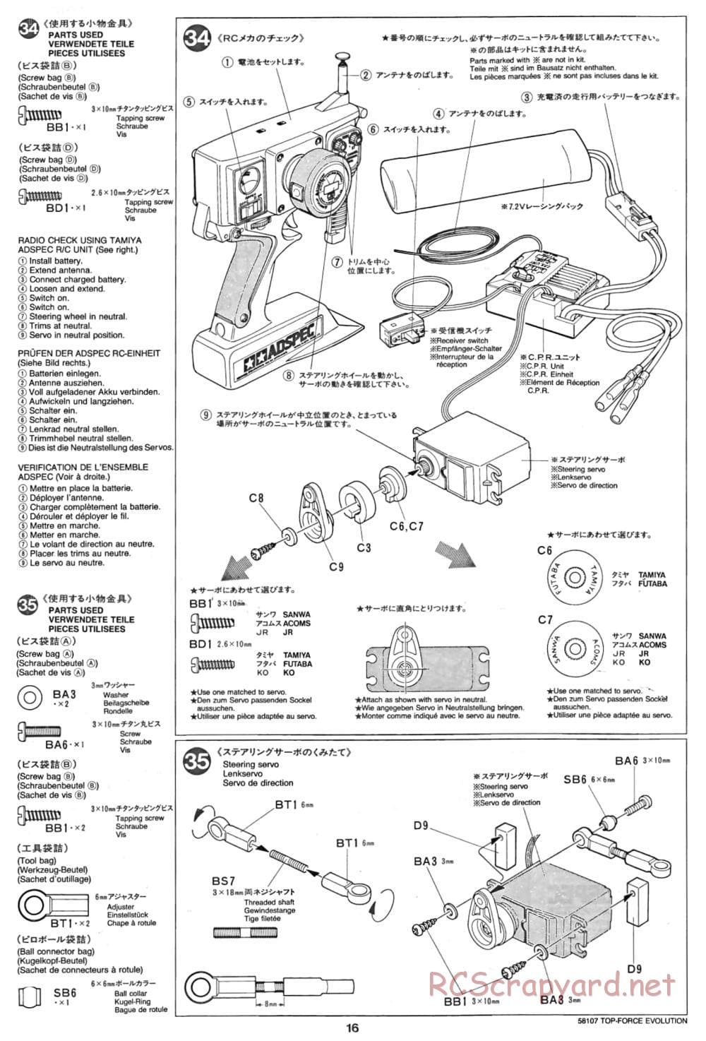 Tamiya - Top Force Evolution Chassis - Manual - Page 16