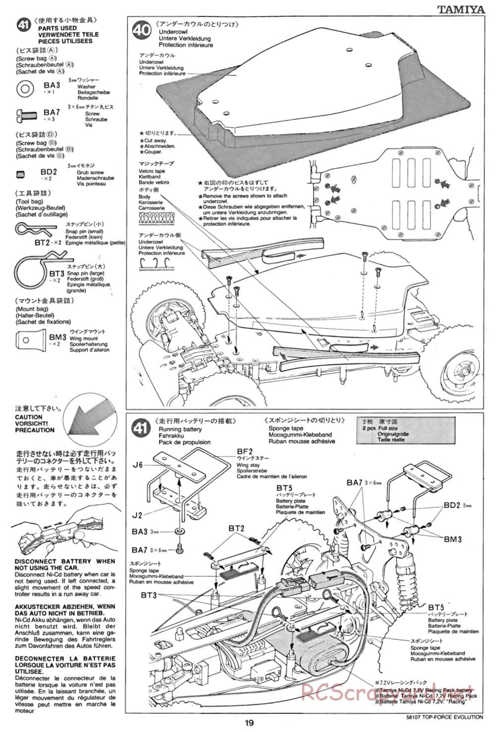 Tamiya - Top Force Evolution Chassis - Manual - Page 19