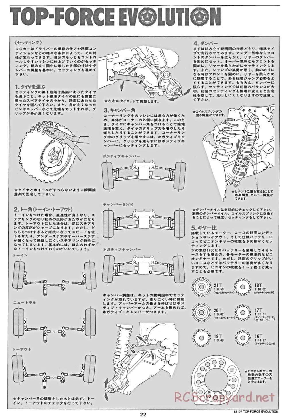 Tamiya - Top Force Evolution Chassis - Manual - Page 22
