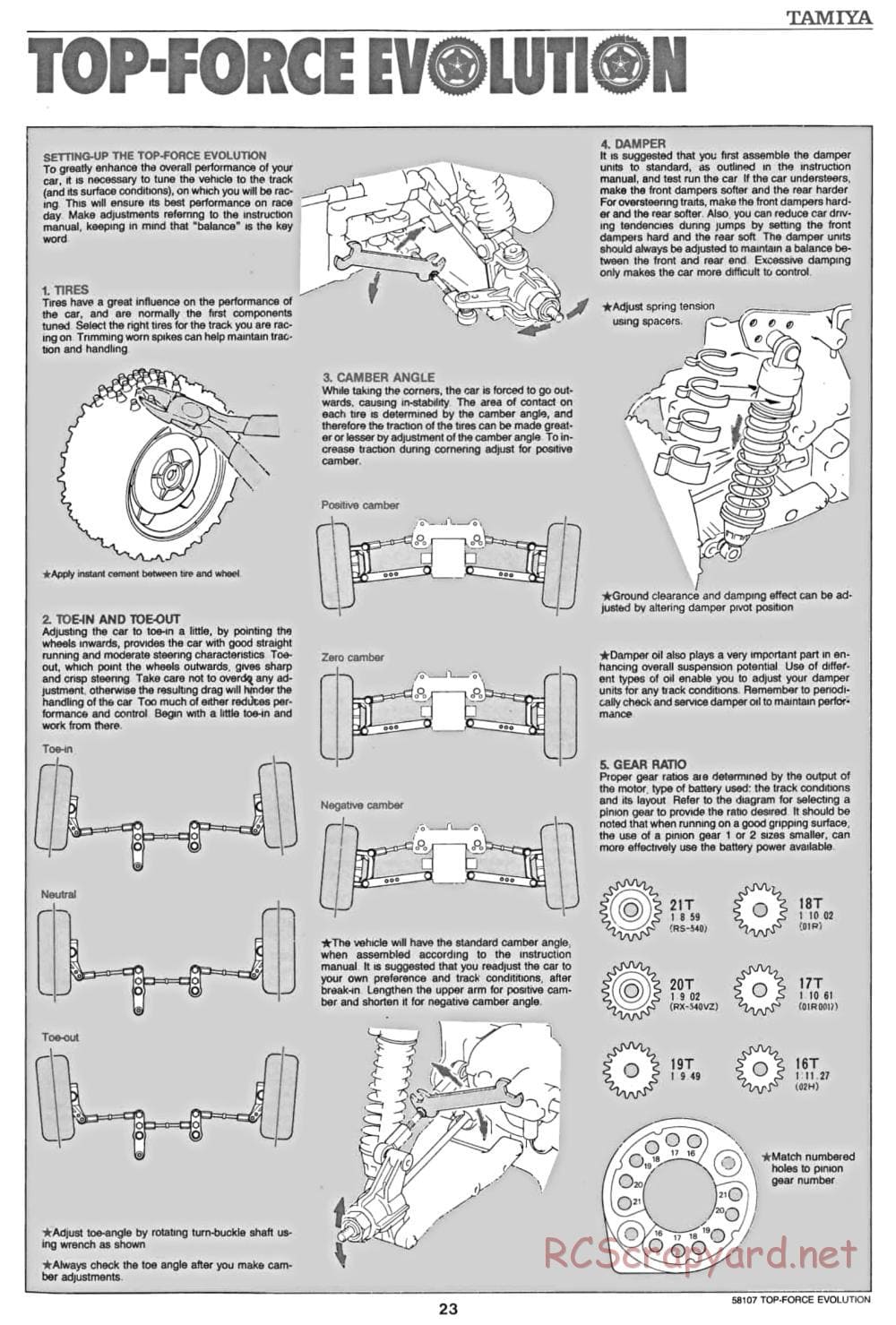 Tamiya - Top Force Evolution Chassis - Manual - Page 23
