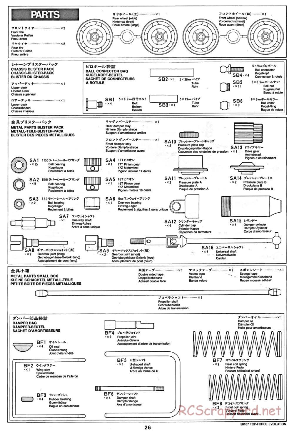 Tamiya - Top Force Evolution Chassis - Manual - Page 26