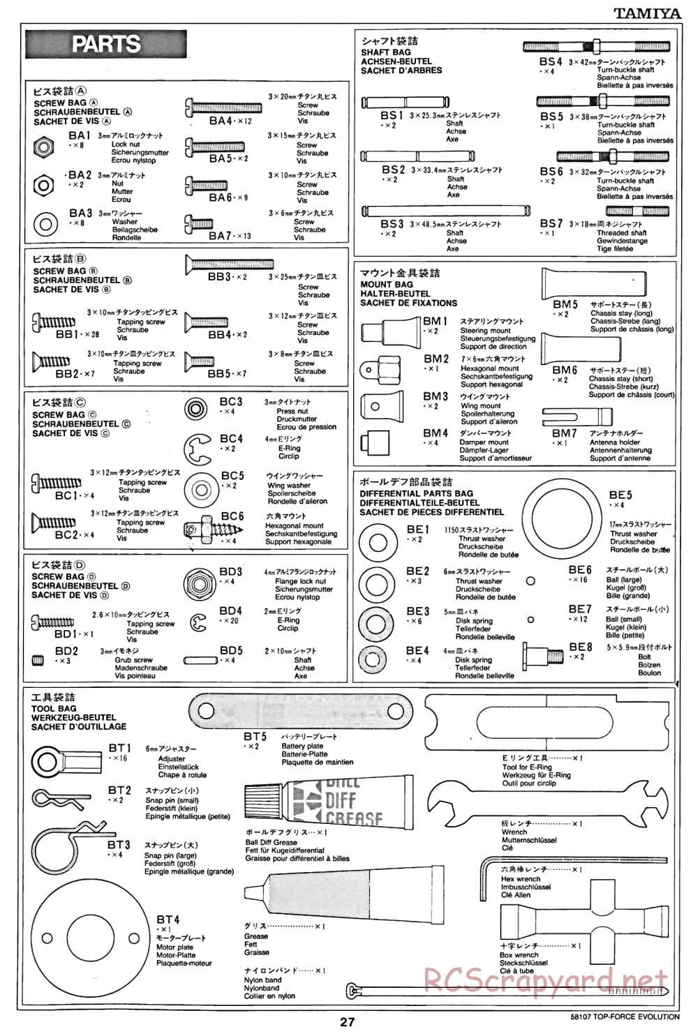 Tamiya - Top Force Evolution Chassis - Manual - Page 27