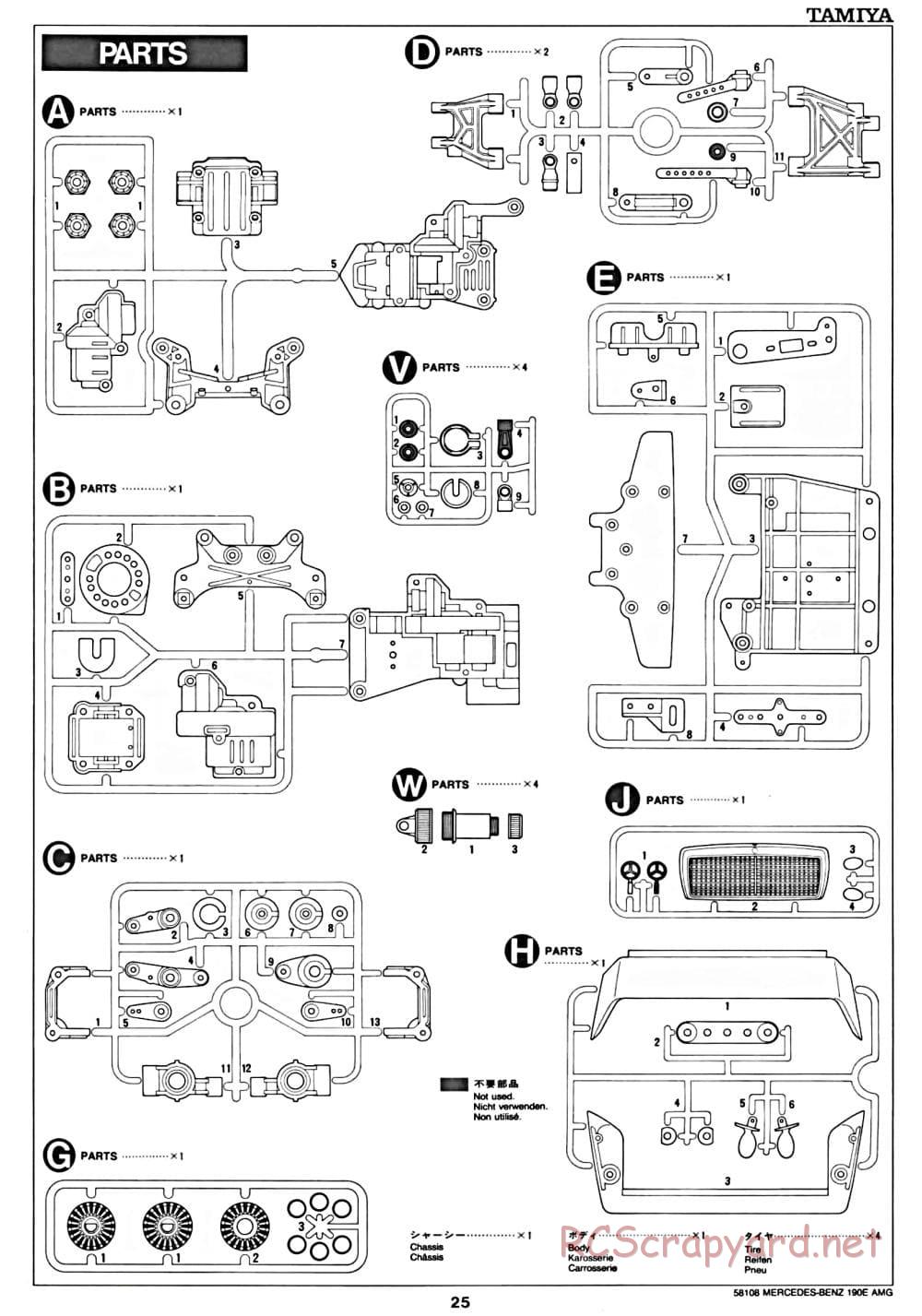 Tamiya - Mercedes Benz 190E Evo.II AMG - TA-01 Chassis - Manual - Page 25