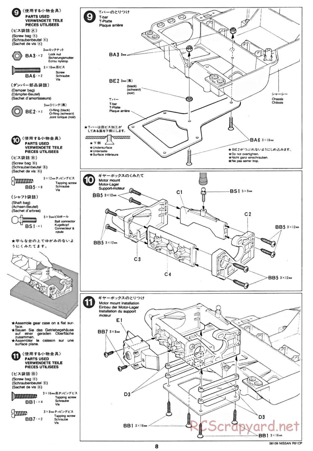 Tamiya - Nissan R91CP - Group-C Chassis - Manual - Page 8