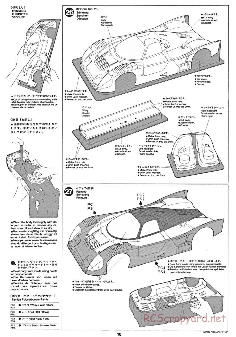 Tamiya - Nissan R91CP - Group-C Chassis - Manual - Page 16