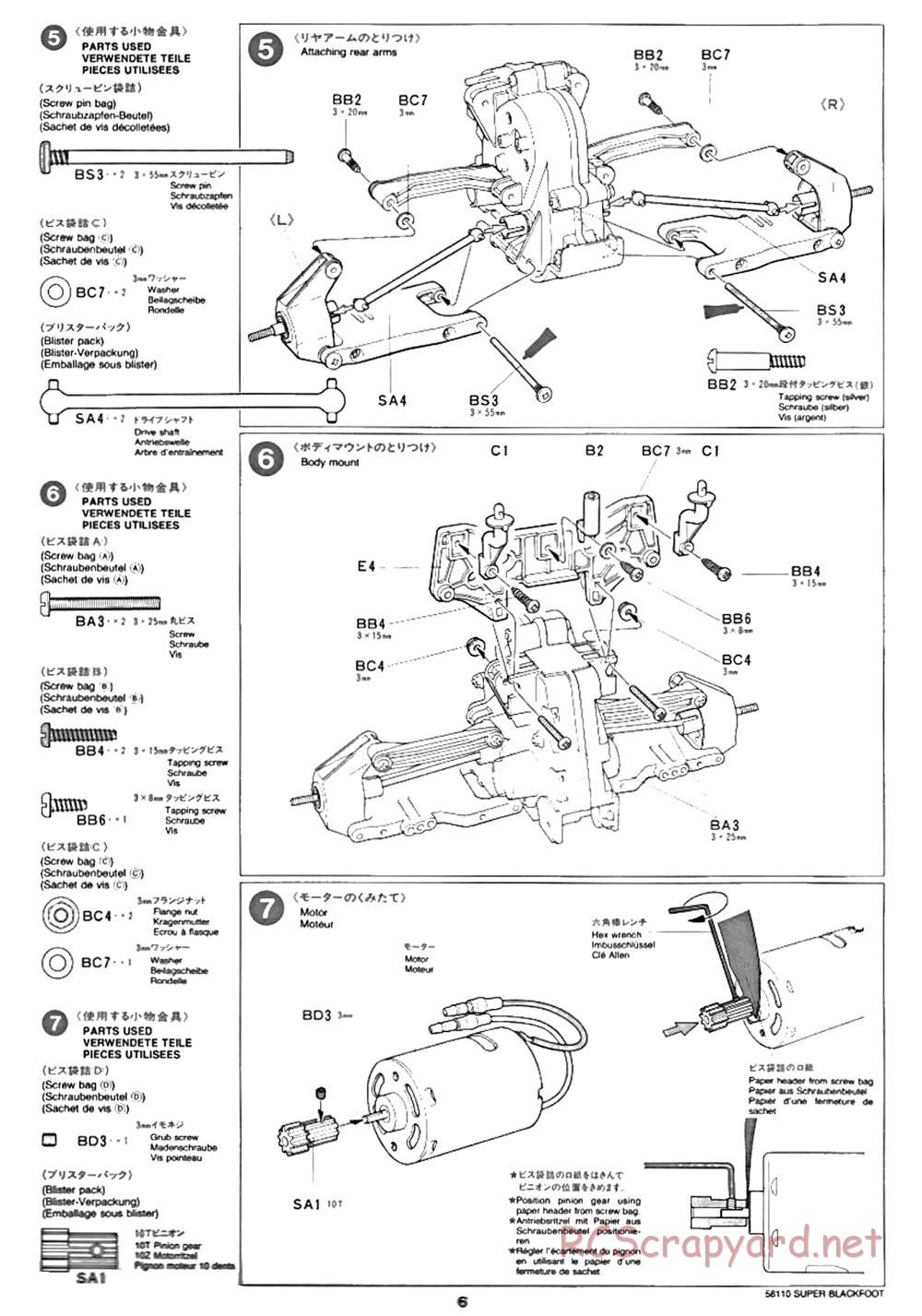 Tamiya - Super Blackfoot Chassis - Manual - Page 6