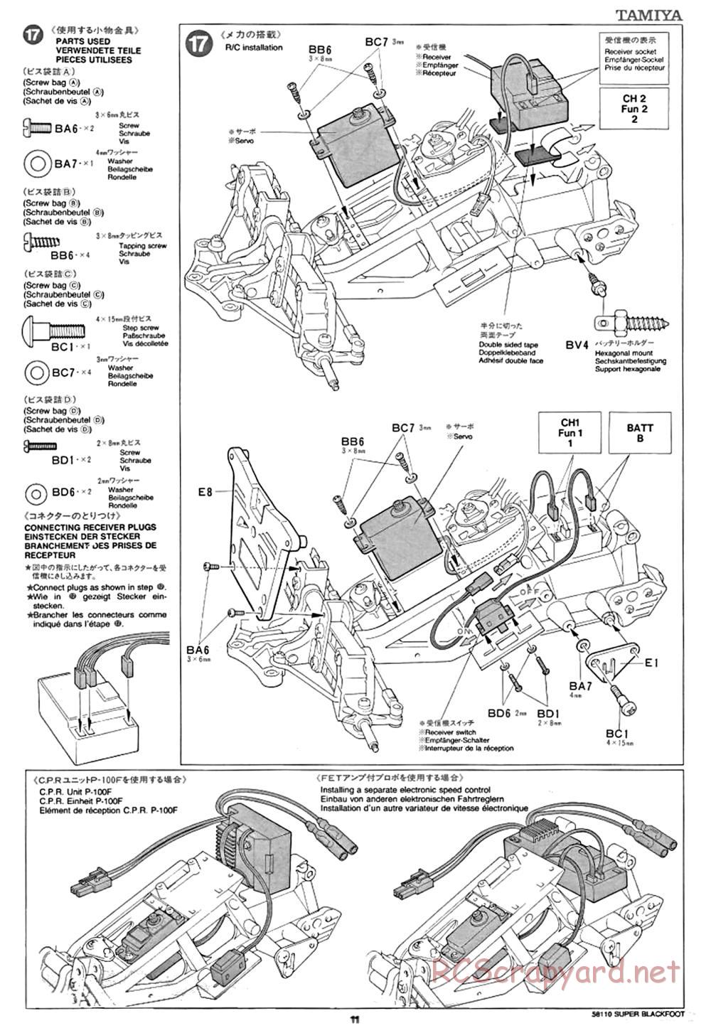 Tamiya - Super Blackfoot Chassis - Manual - Page 11