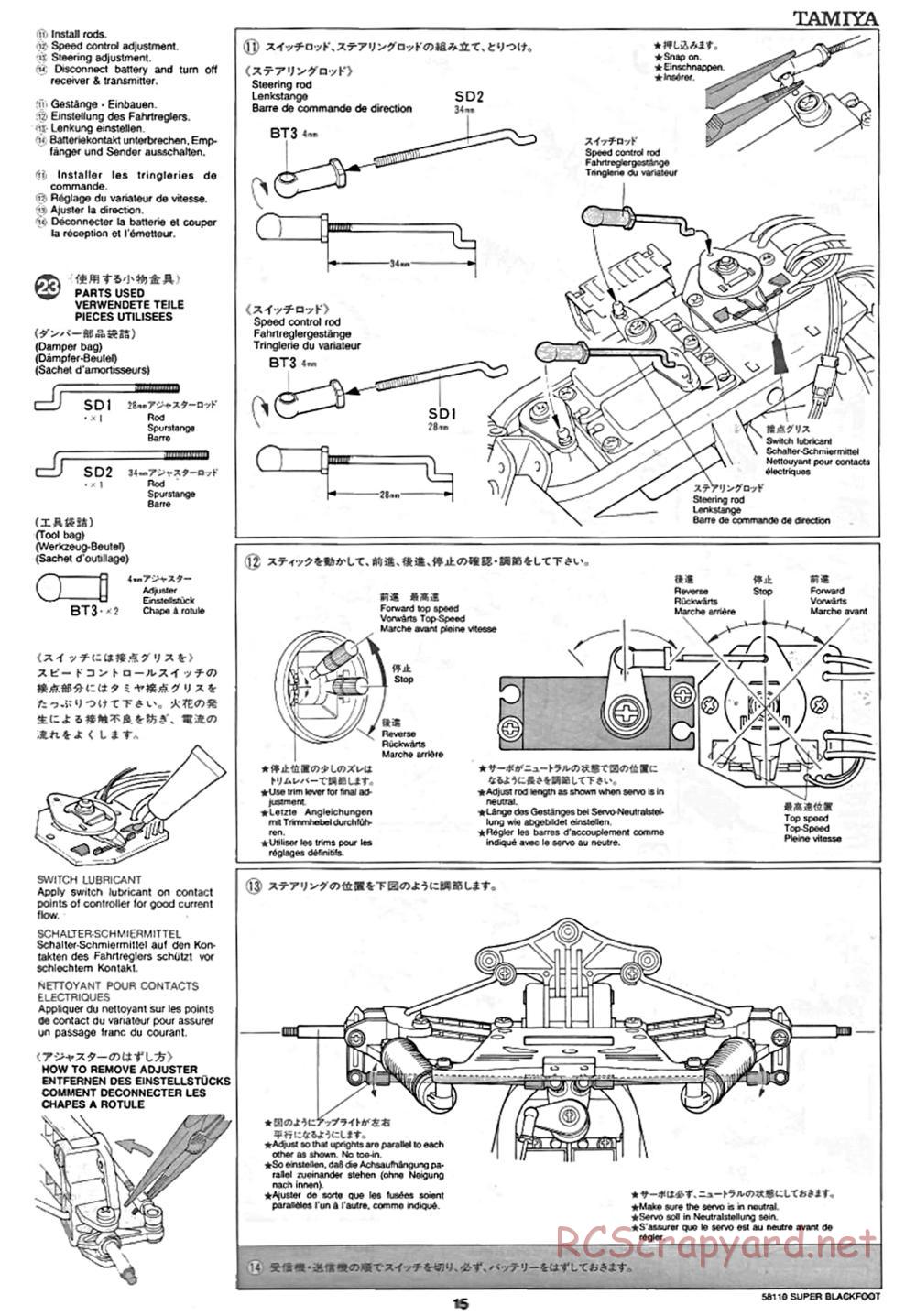 Tamiya - Super Blackfoot Chassis - Manual - Page 15