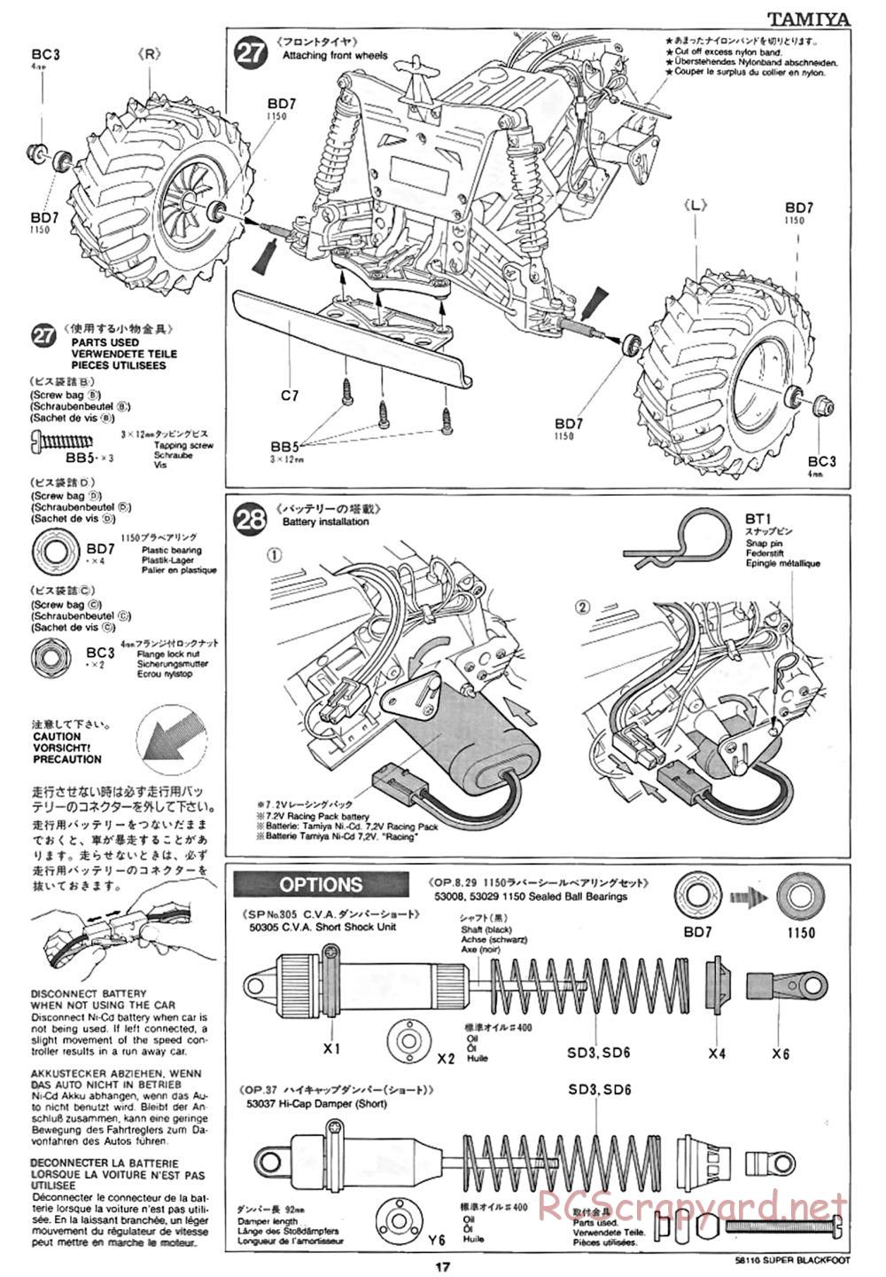 Tamiya - Super Blackfoot Chassis - Manual - Page 17