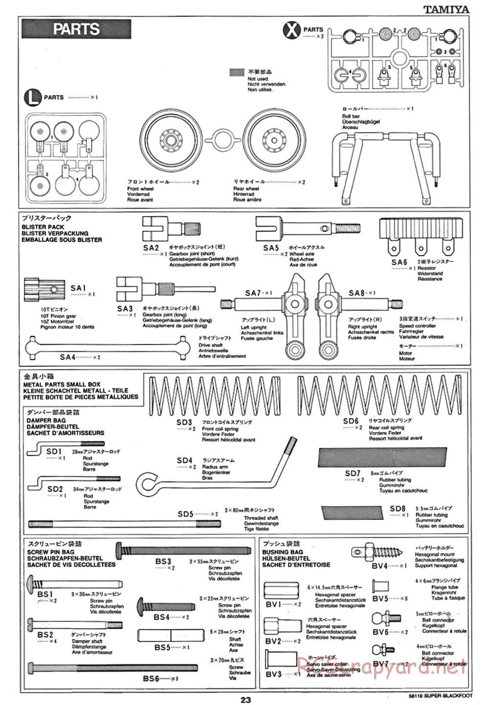 Tamiya - Super Blackfoot Chassis - Manual - Page 23