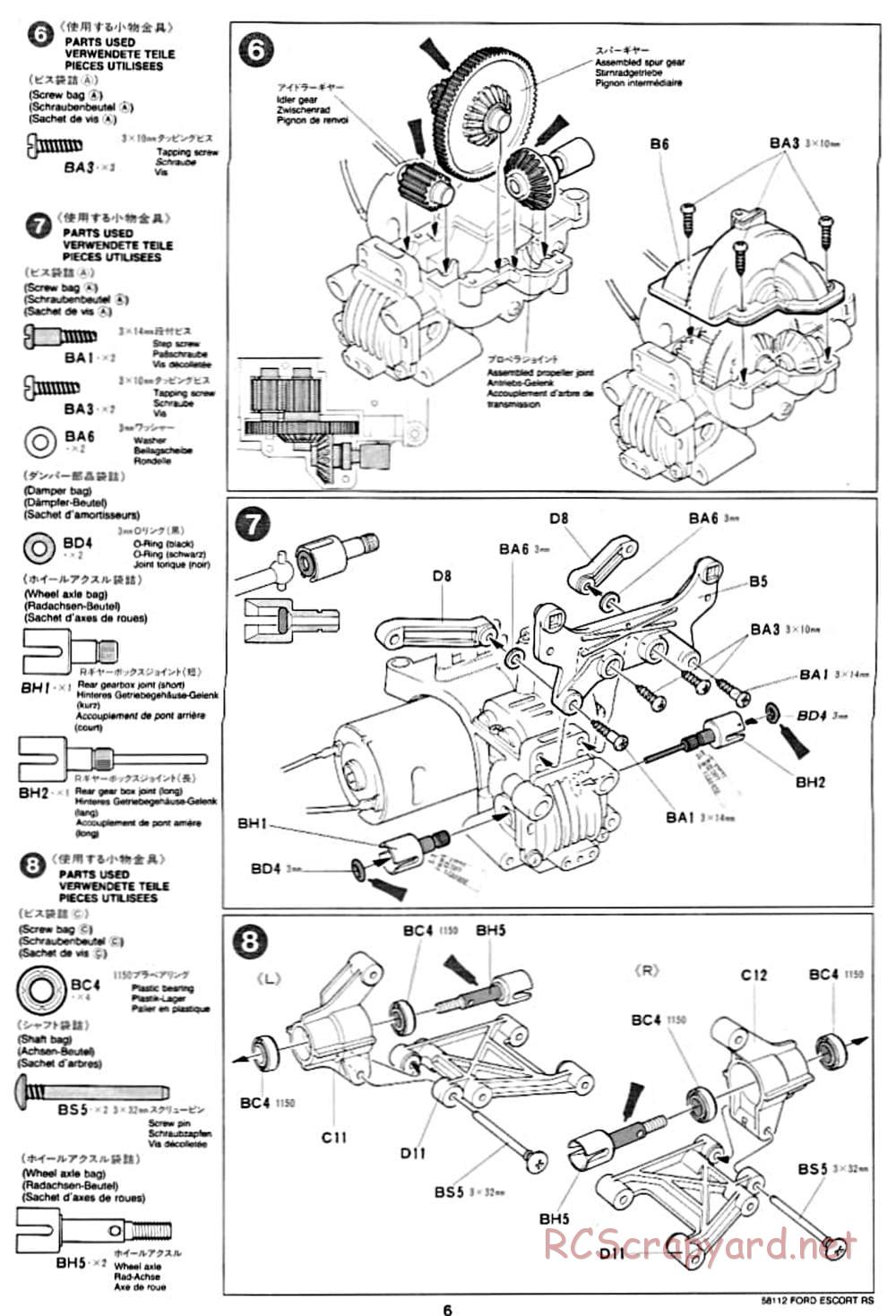 Tamiya - Ford Escort RS Cosworth - TA-01 Chassis - Manual - Page 6
