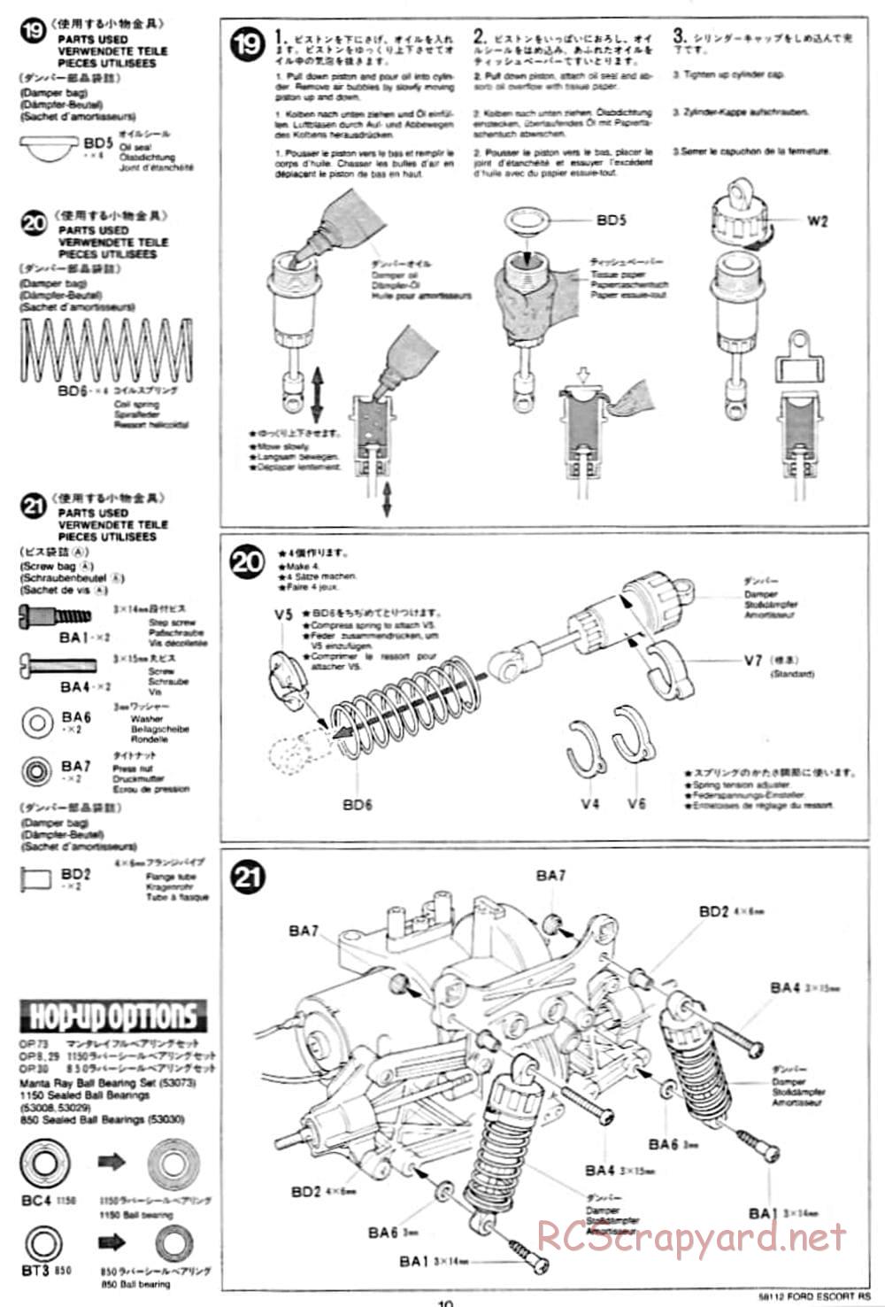 Tamiya - Ford Escort RS Cosworth - TA-01 Chassis - Manual - Page 10