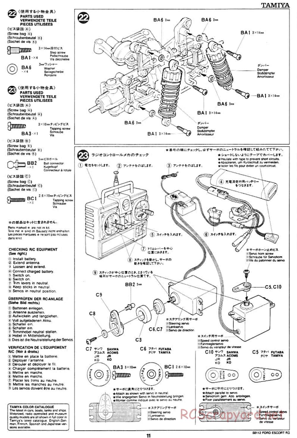 Tamiya - Ford Escort RS Cosworth - TA-01 Chassis - Manual - Page 11