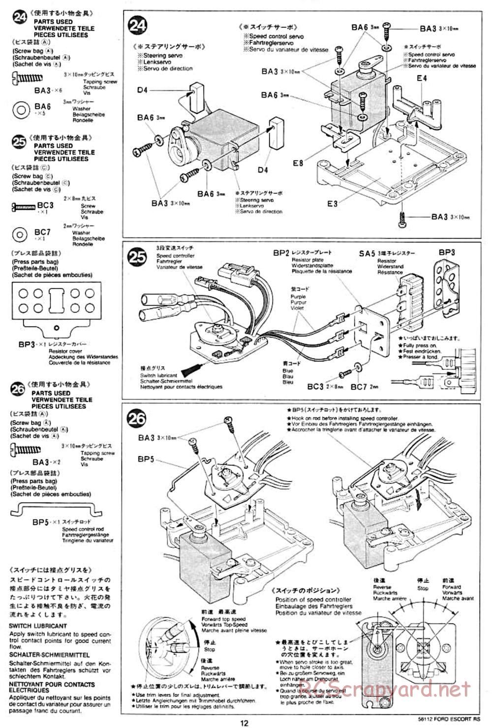Tamiya - Ford Escort RS Cosworth - TA-01 Chassis - Manual - Page 12