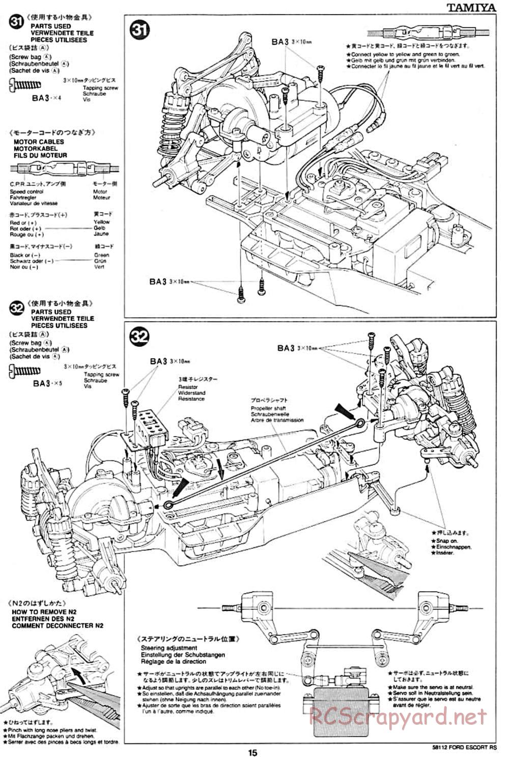 Tamiya - Ford Escort RS Cosworth - TA-01 Chassis - Manual - Page 15