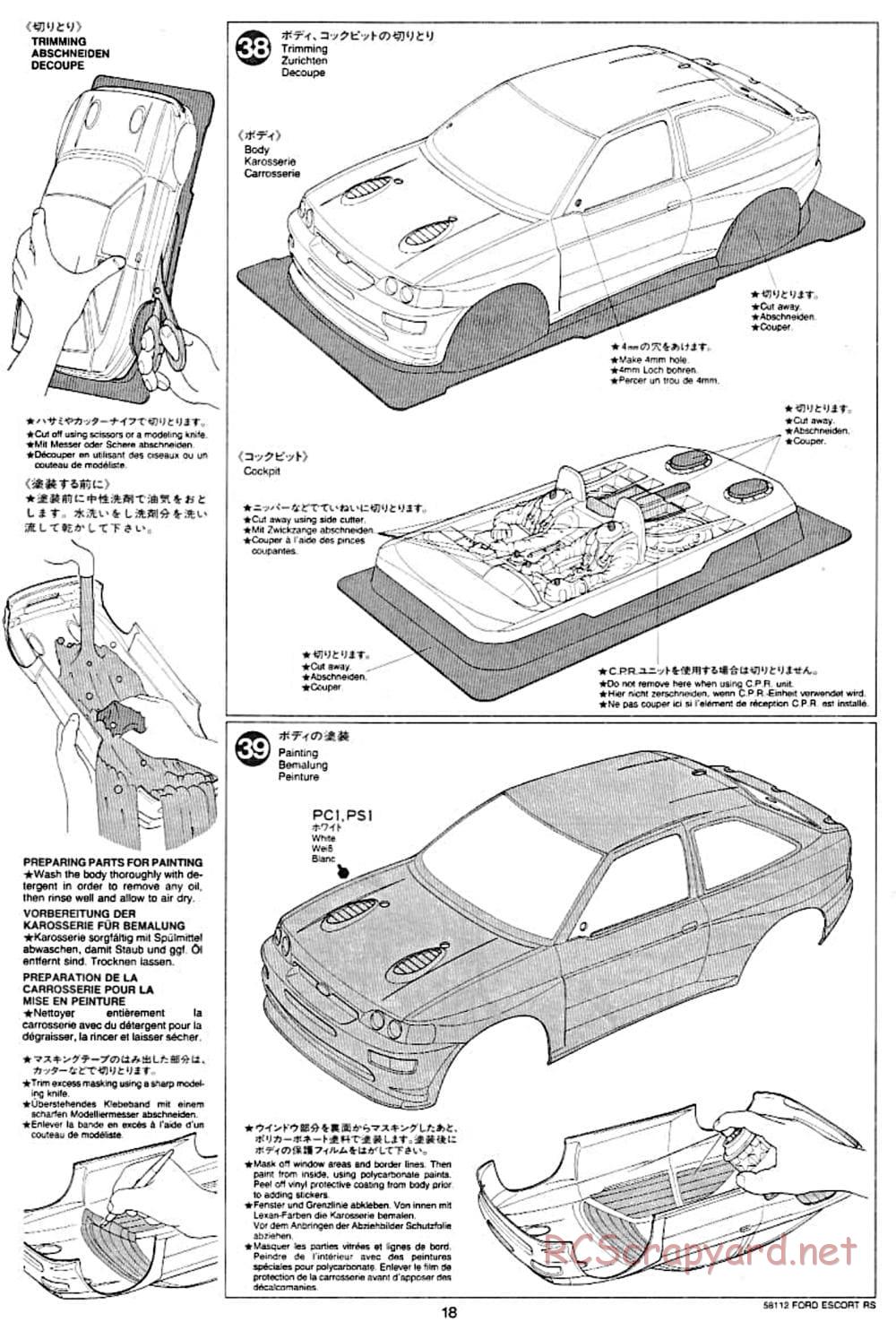 Tamiya - Ford Escort RS Cosworth - TA-01 Chassis - Manual - Page 18