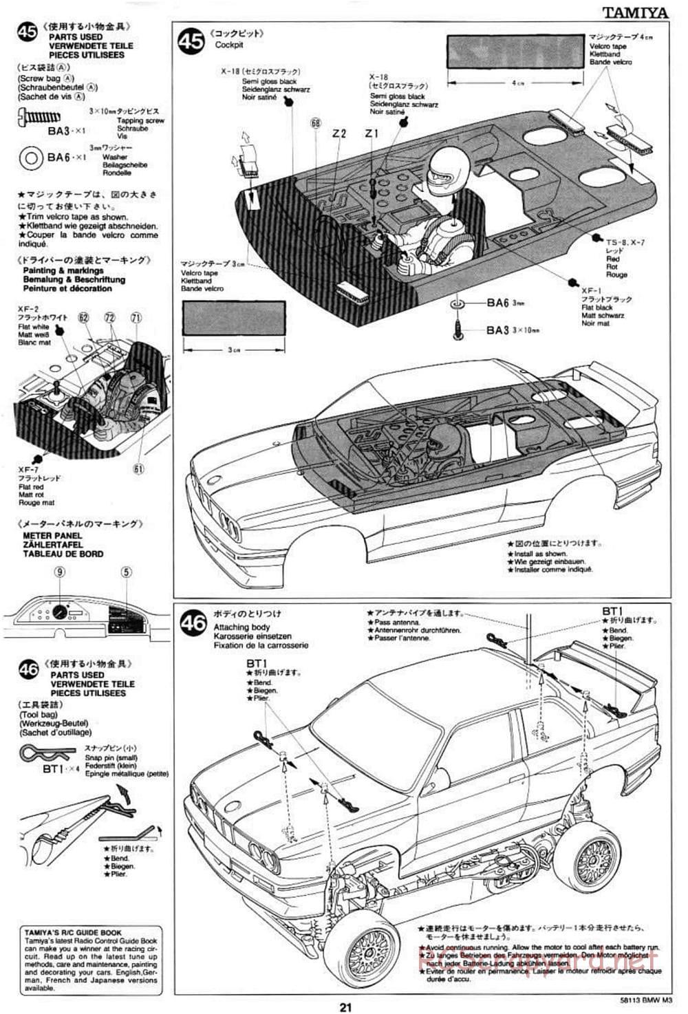 Tamiya - Schnitzer BMW M3 Sport Evo - TA-01 Chassis - Manual - Page 21