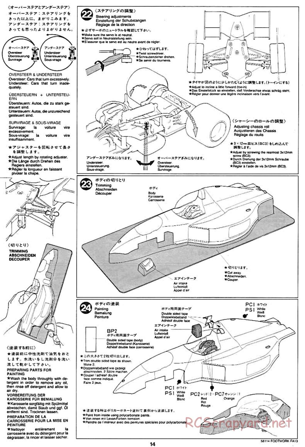 Tamiya - Footwork FA13 Mugen Honda - F102 Chassis - Manual - Page 14