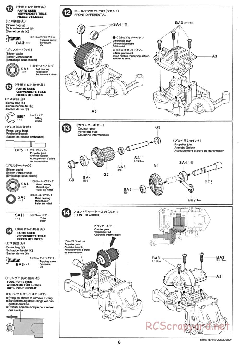 Tamiya - Terra Conqueror Chassis - Manual - Page 8