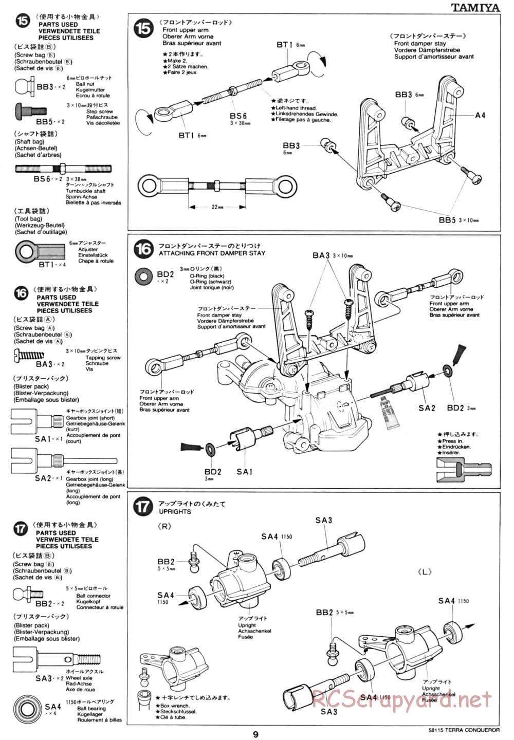 Tamiya - Terra Conqueror Chassis - Manual - Page 9
