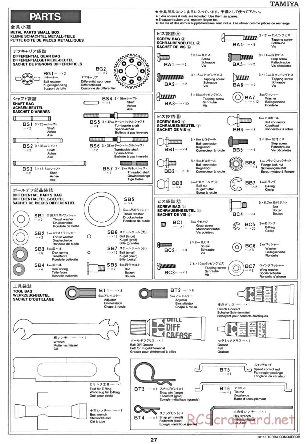 Tamiya - Terra Conqueror Chassis - Manual - Page 27