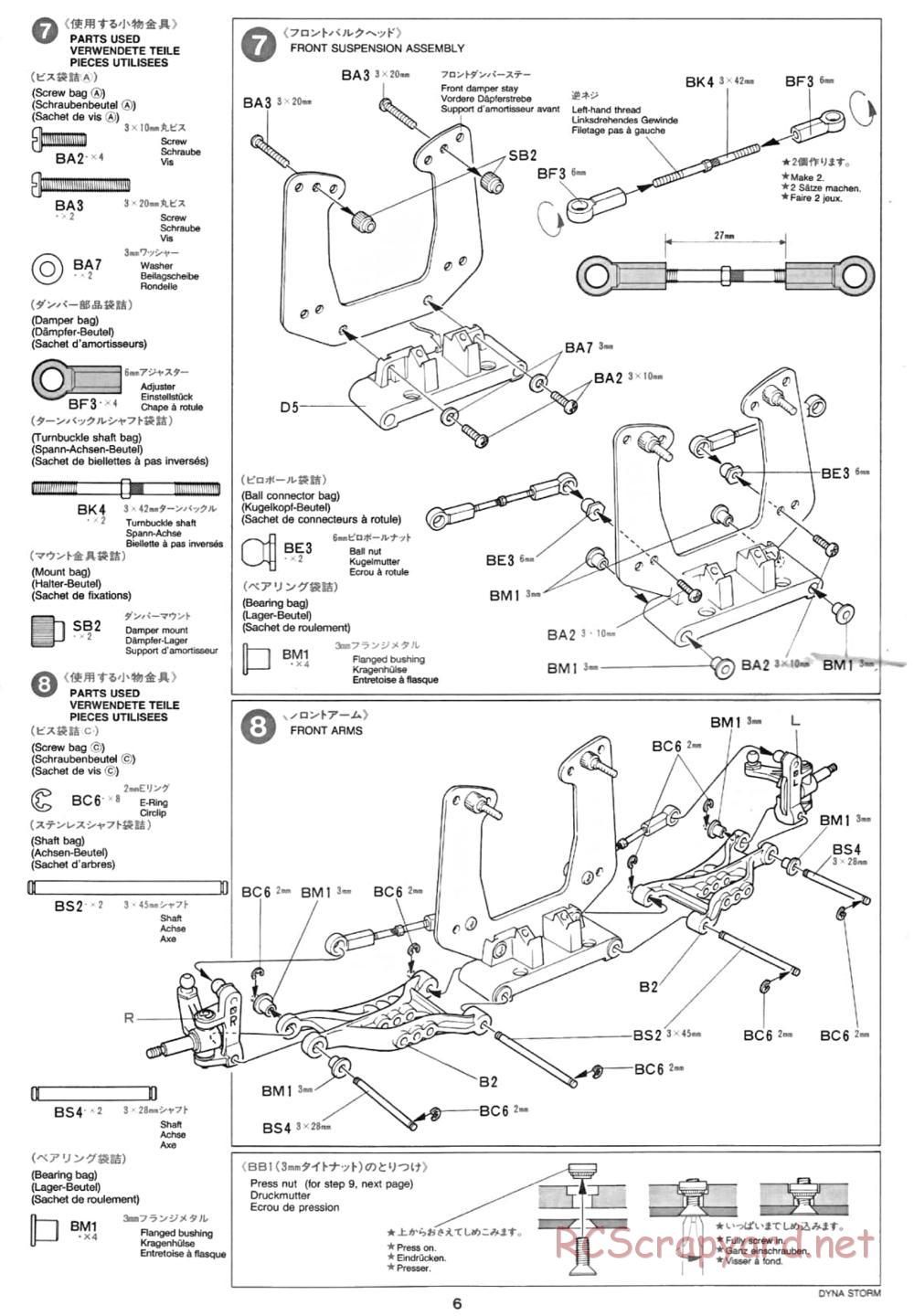 Tamiya - Dyna Storm Chassis - Manual - Page 6