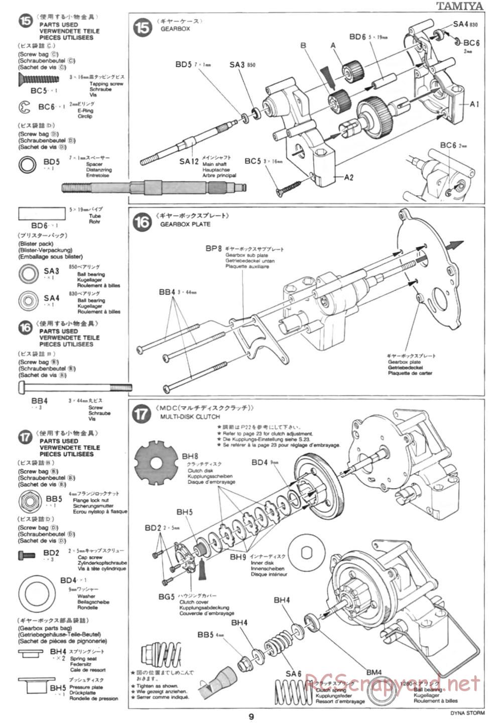 Tamiya - Dyna Storm Chassis - Manual - Page 9