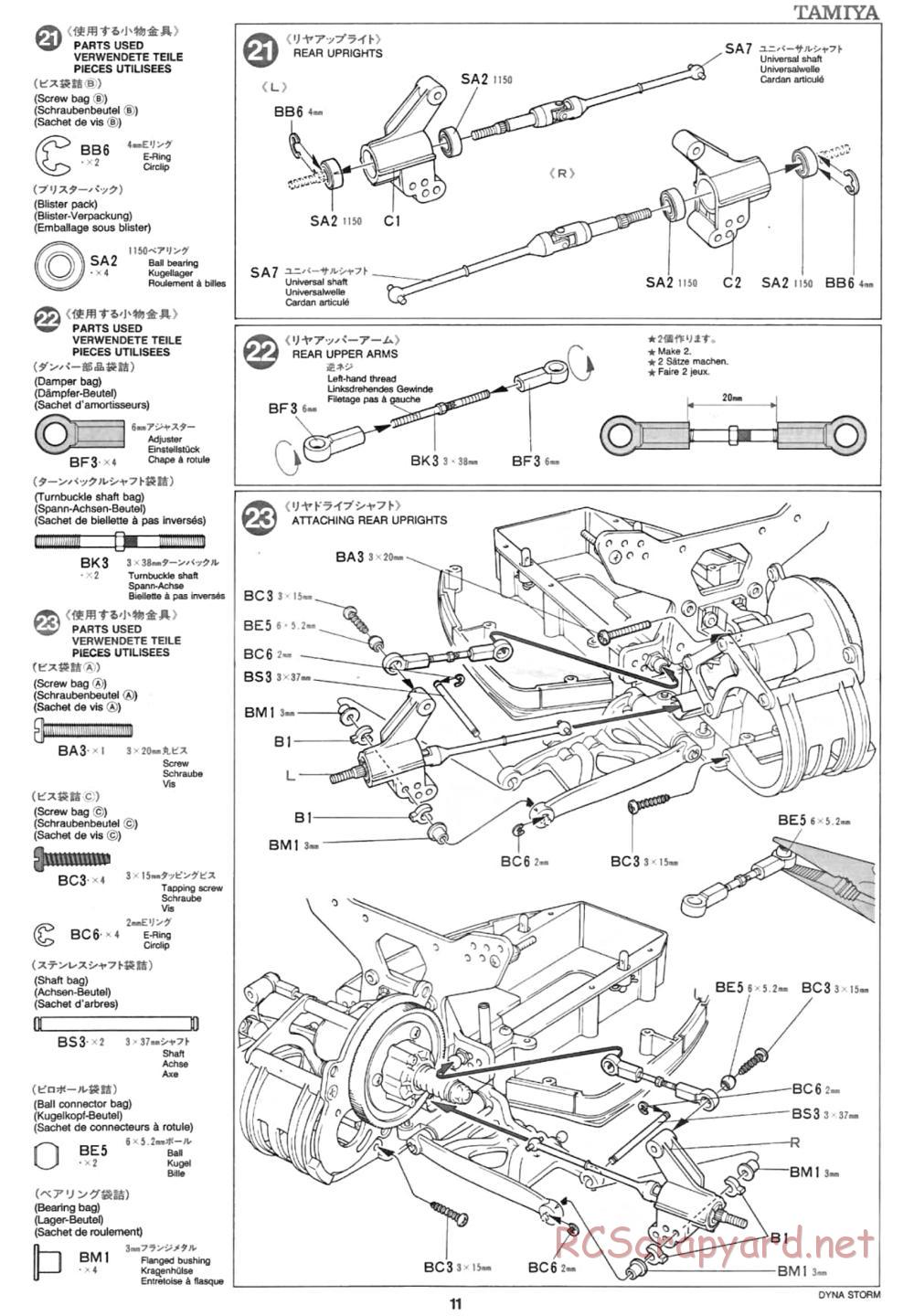 Tamiya - Dyna Storm Chassis - Manual - Page 11