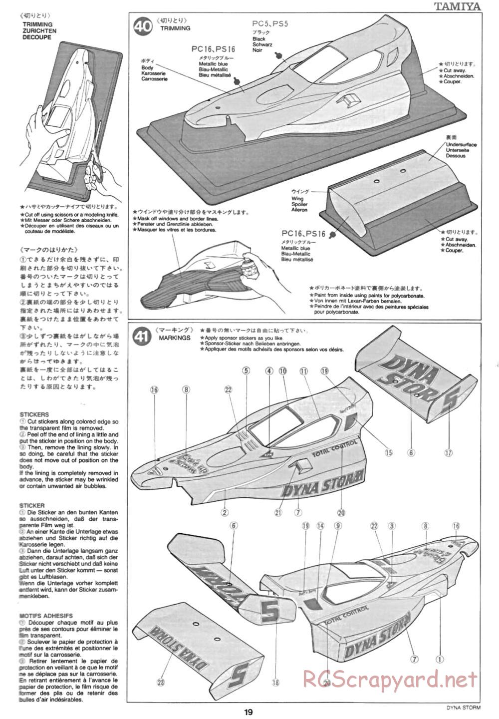 Tamiya - Dyna Storm Chassis - Manual - Page 19