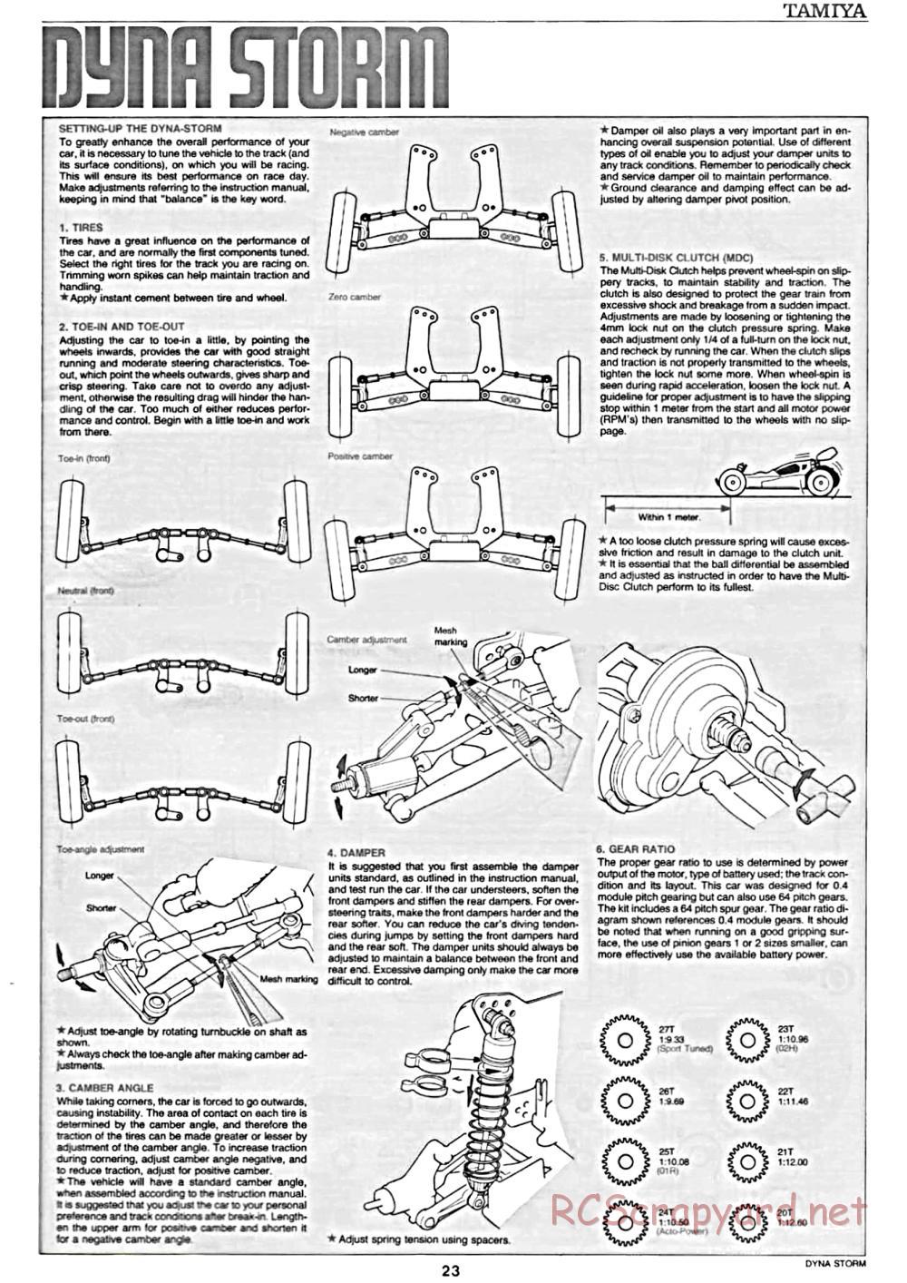 Tamiya - Dyna Storm Chassis - Manual - Page 23