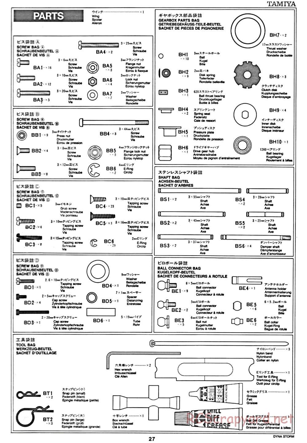 Tamiya - Dyna Storm Chassis - Manual - Page 27
