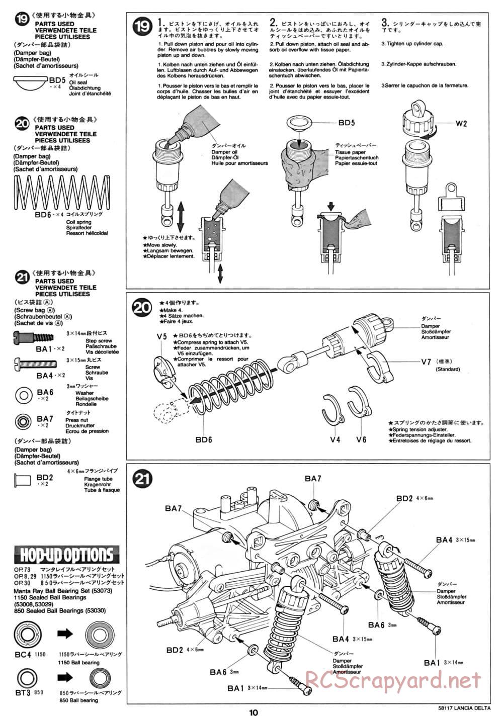 Tamiya - Lancia Delta HF Integrale - TA-01 Chassis - Manual - Page 10