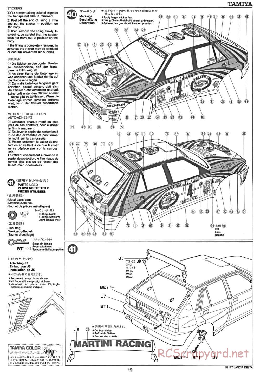 Tamiya - Lancia Delta HF Integrale - TA-01 Chassis - Manual - Page 20