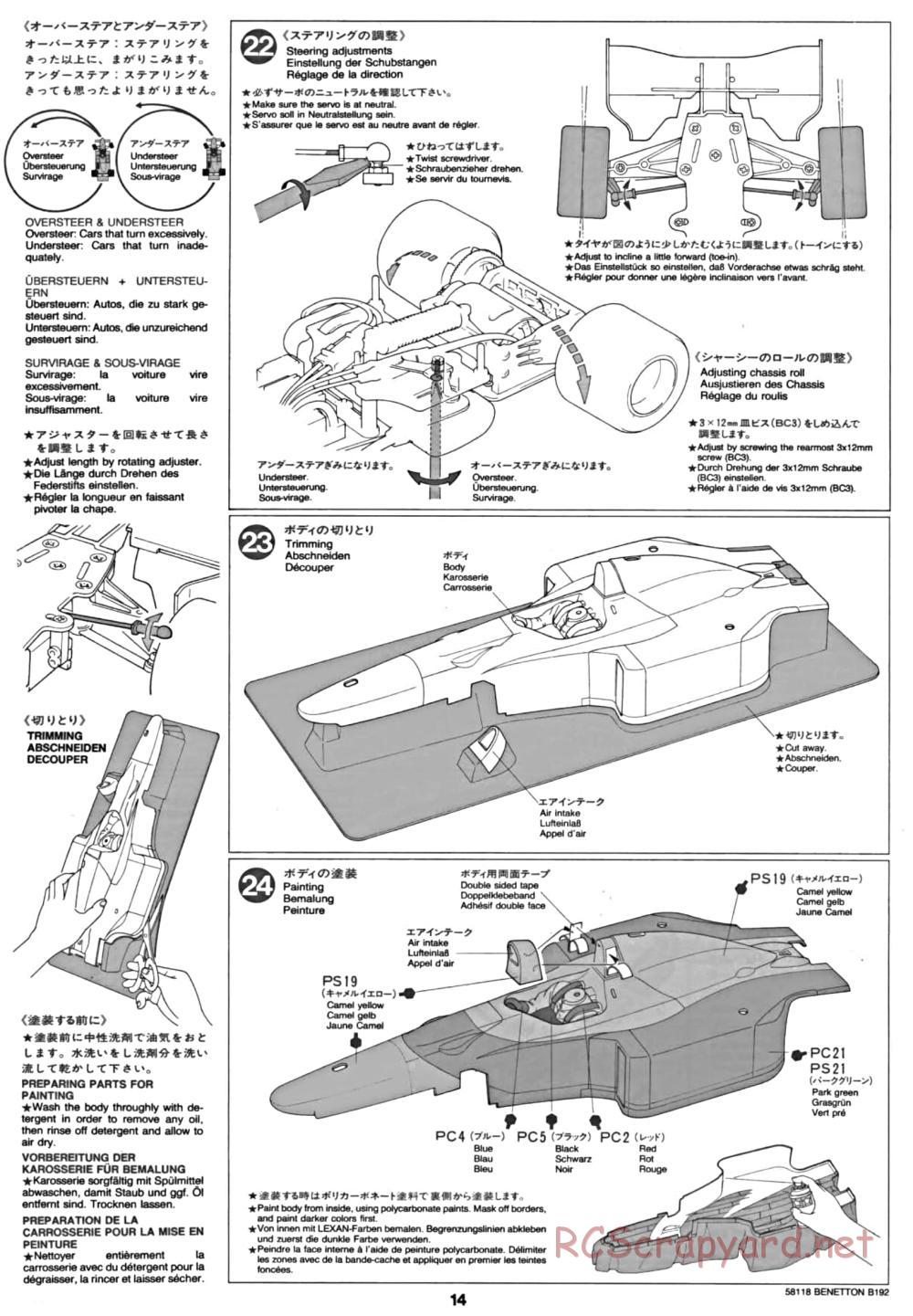 Tamiya - Benetton B192 - F102 Chassis - Manual - Page 14