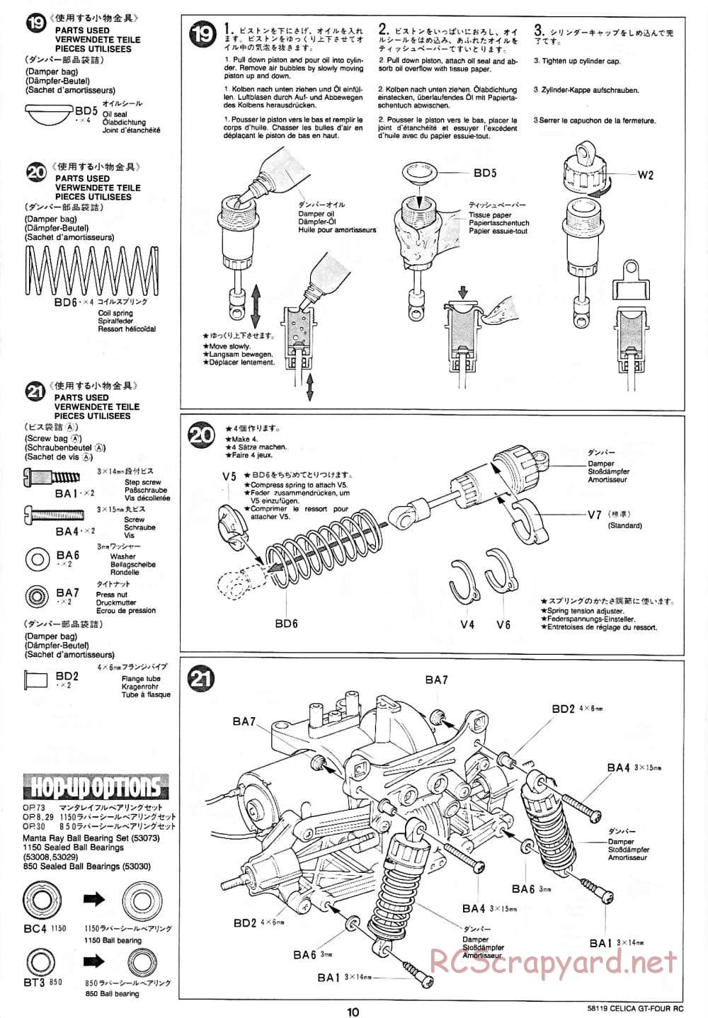 Tamiya - Toyota Celica GT-Four RC - TA-01 Chassis - Manual - Page 10